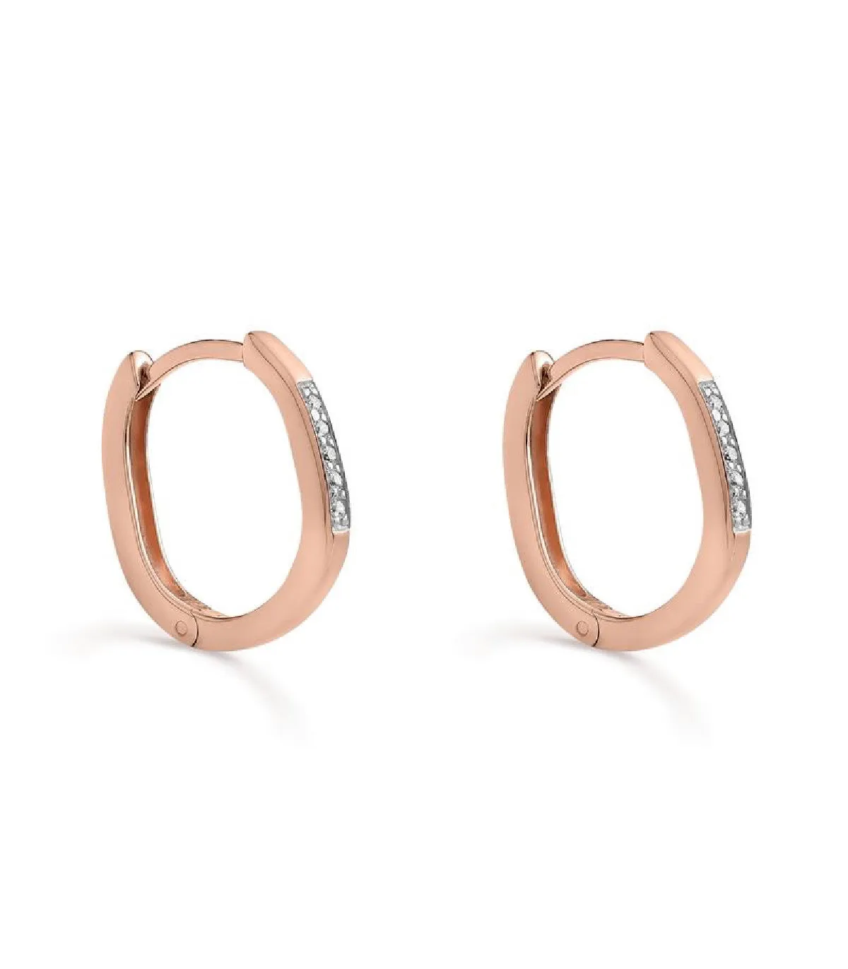 PENDIENTES ITEMPORALITY SIENA OVALO PLATA BAñO ROSA Y CIRCONITAS BLANCAS  SEA401380UU