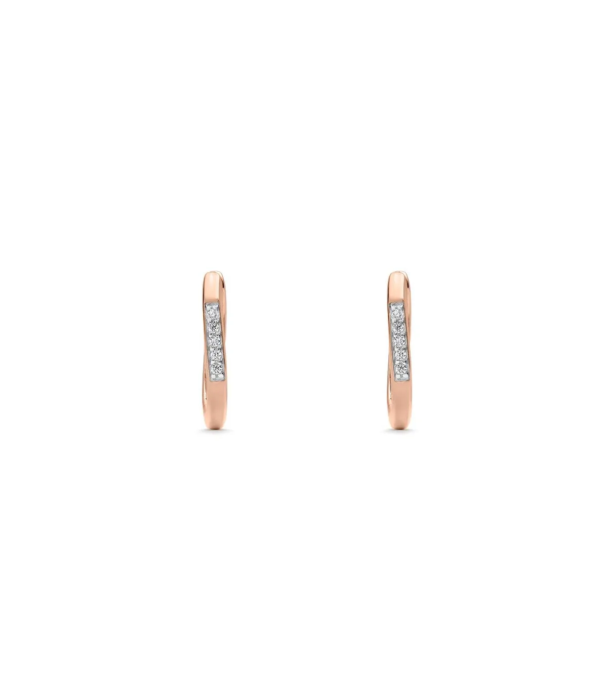 PENDIENTES ITEMPORALITY SIENA OVALO PLATA BAñO ROSA Y CIRCONITAS BLANCAS  SEA401380UU