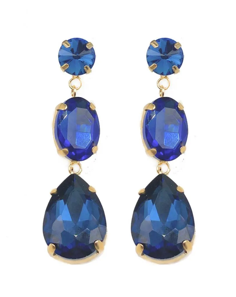 PENDIENTES LARGOS AZULONES DE FIESTA PARA BODAS Y NOCHE