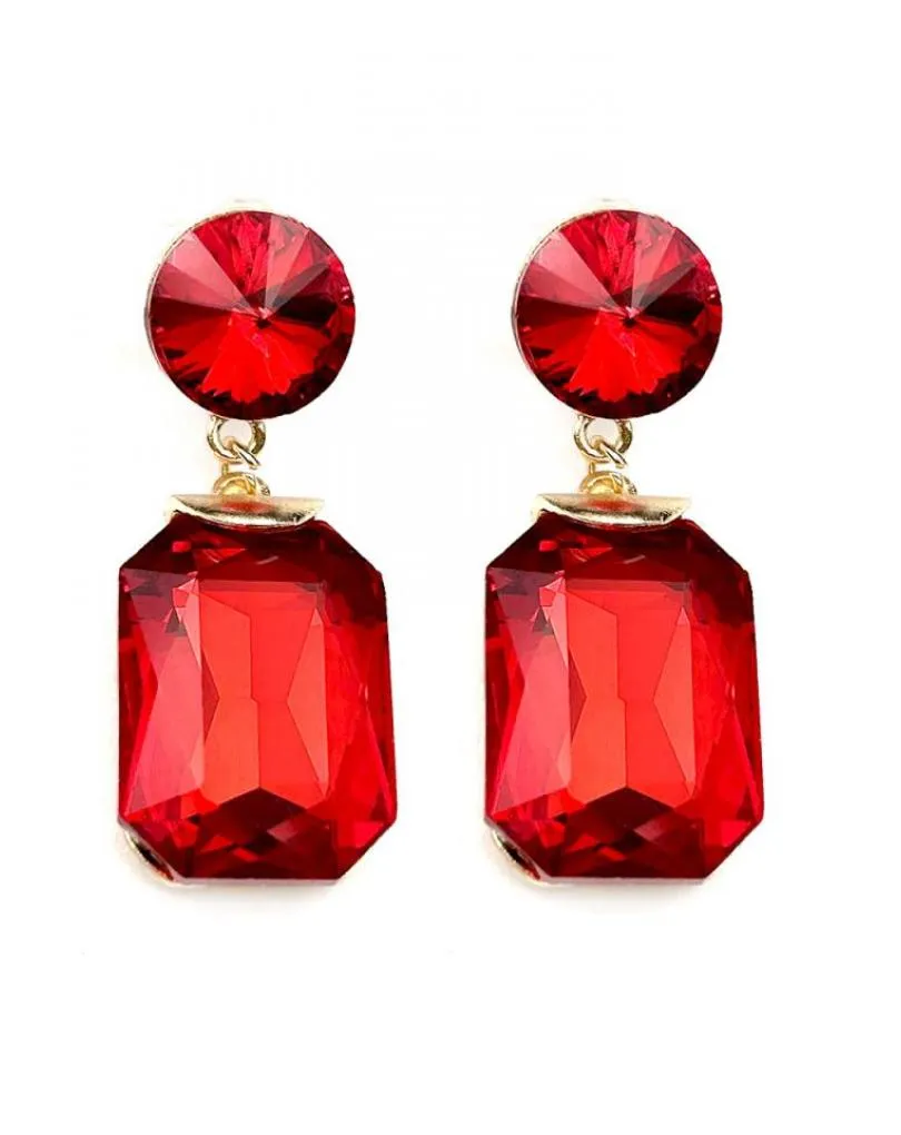 PENDIENTES LARGOS ROJOS DE FIESTA EXTRA BRILLO PARA BODAS NOCHE