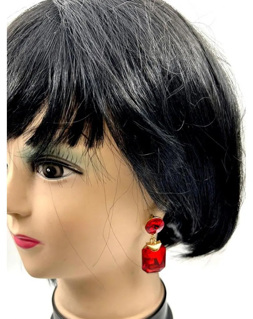 PENDIENTES LARGOS ROJOS DE FIESTA EXTRA BRILLO PARA BODAS NOCHE