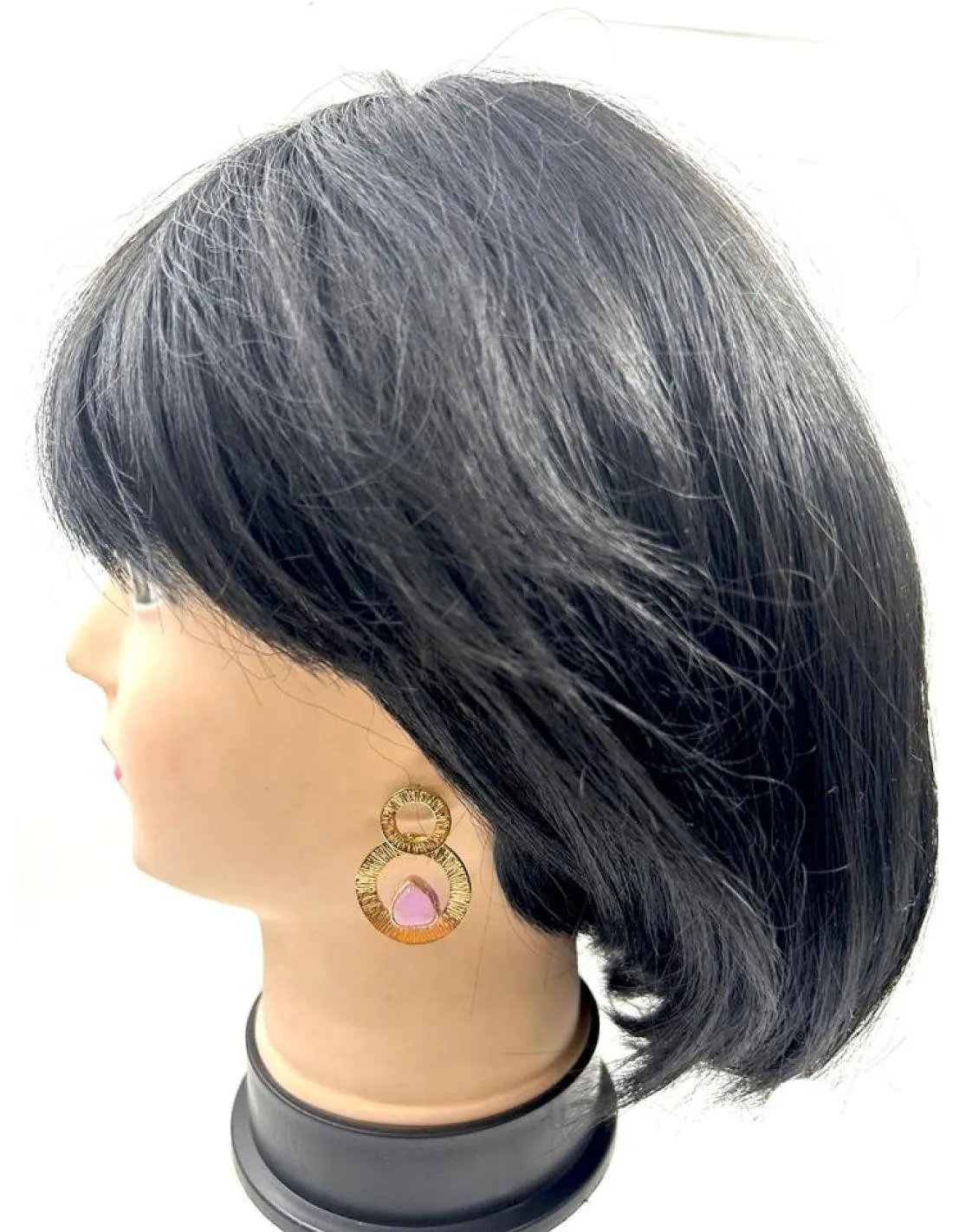 PENDIENTES MUJER DORADOS CON CUARZO ROSA PARA BODA DE DIA Y NOCHE