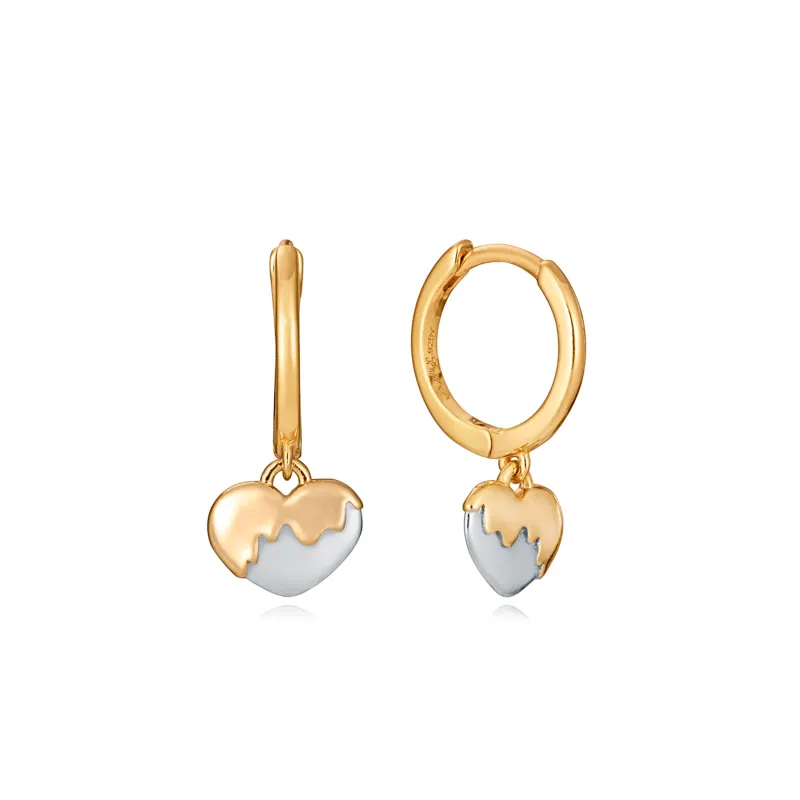 PENDIENTES VICEROY PLATA DE LEY BAñO ORO Y COLGANTE DE CORAZóN CON BAñO DE ORO Y RODIO DE MUJER 13187E10000