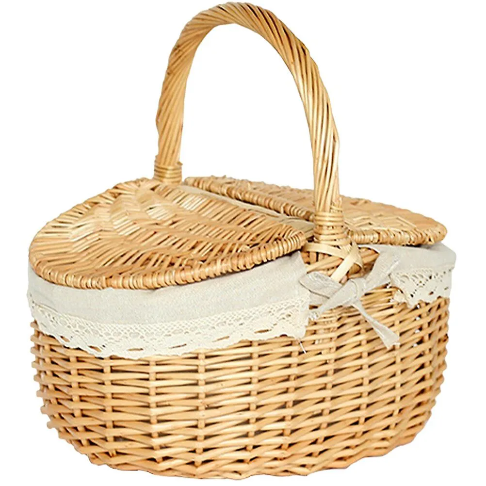 Picnic Fruit Basket Picnic Storage Basket Convenient Bread Basket Wicker Basket With Lid