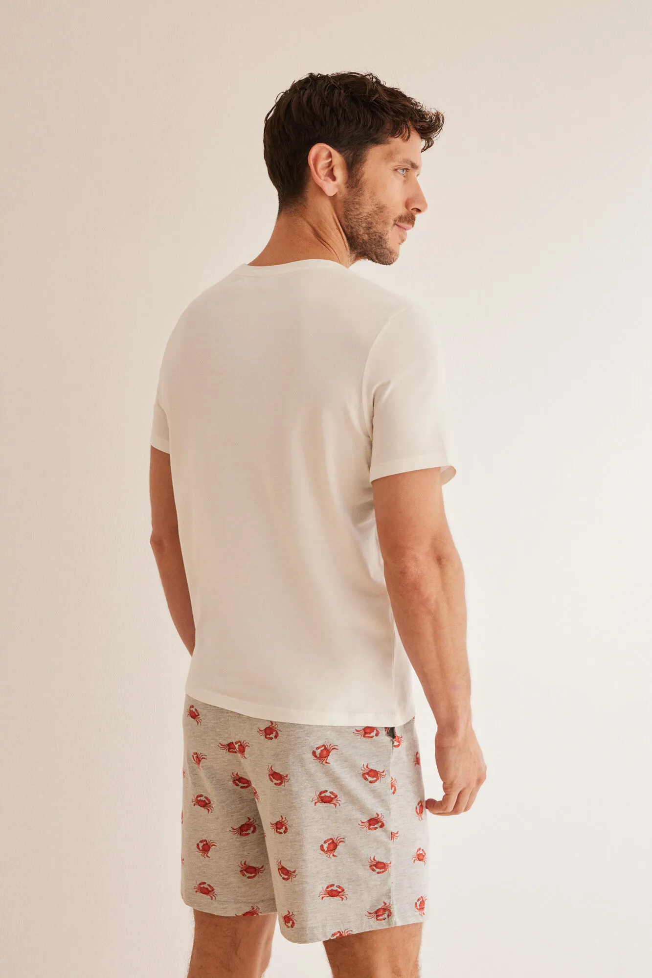 Pijama corto hombre 100% algodón cangrejos