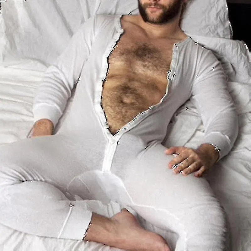 Pijama de noche de Johns largo de una sola pieza para hombres
