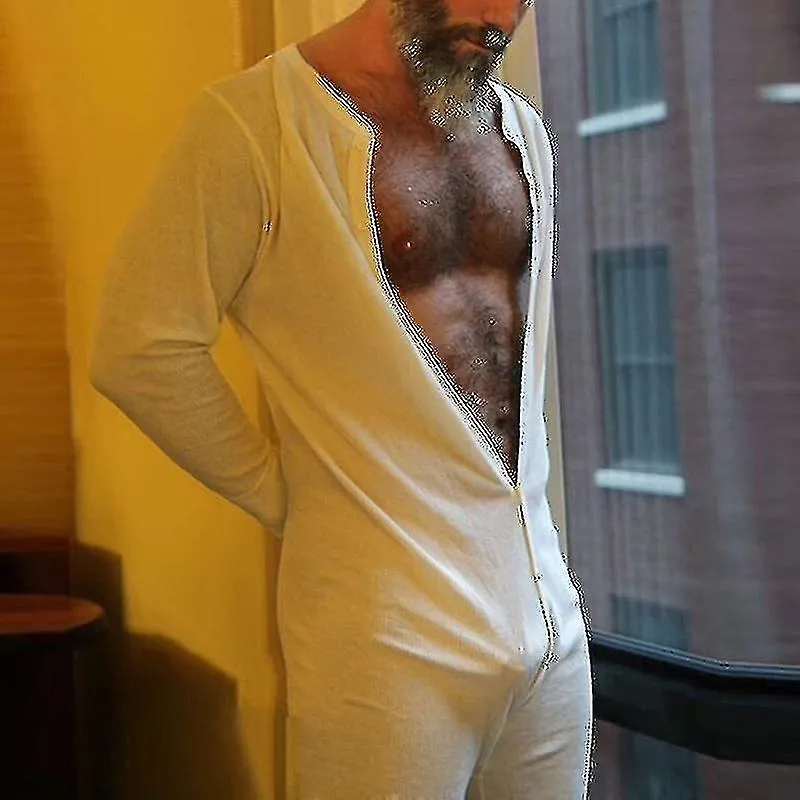 Pijama de noche de Johns largo de una sola pieza para hombres