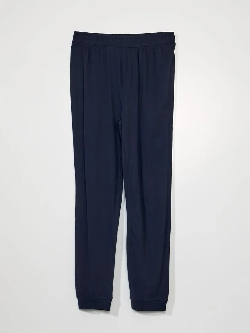 PIJAMA LARGO DE PUNTO  2 PIEZAS  AZUL