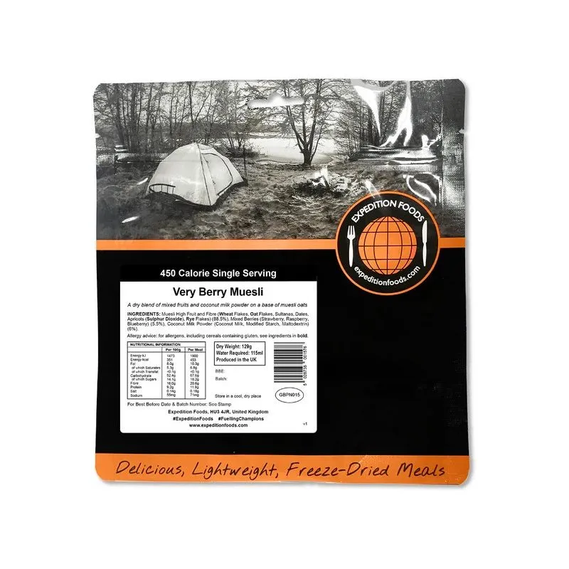 Plato liofilizado EXPEDITION FOODs Muesli con bayas