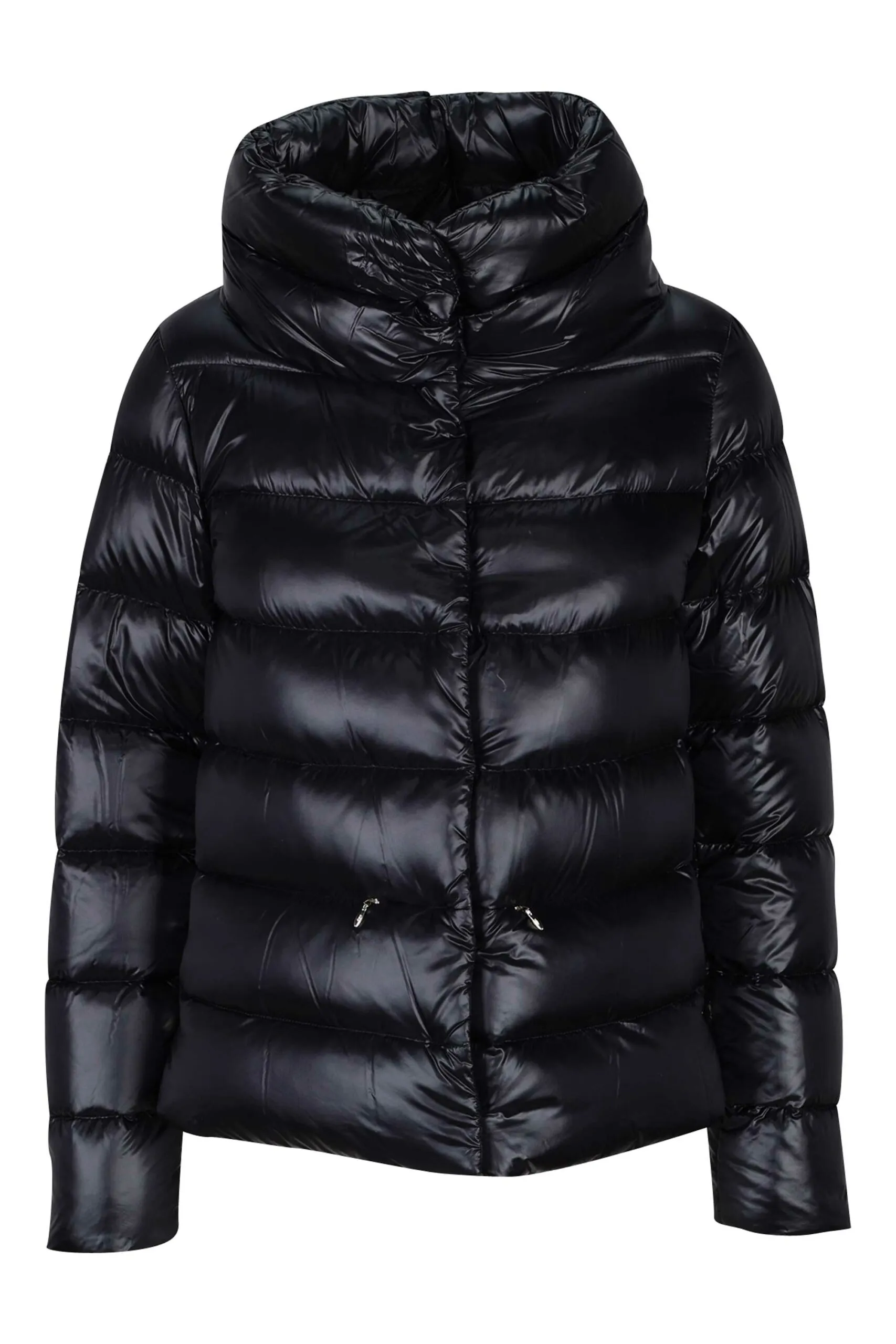 Plumífero negro de nylon con cuello alto
