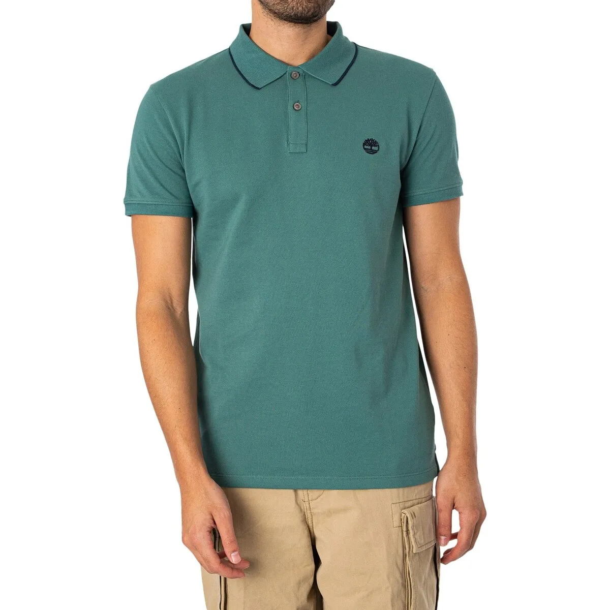 Polo Ajustado Con Cuello Estampado