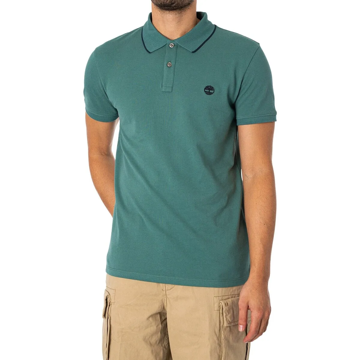 Polo Ajustado Con Cuello Estampado