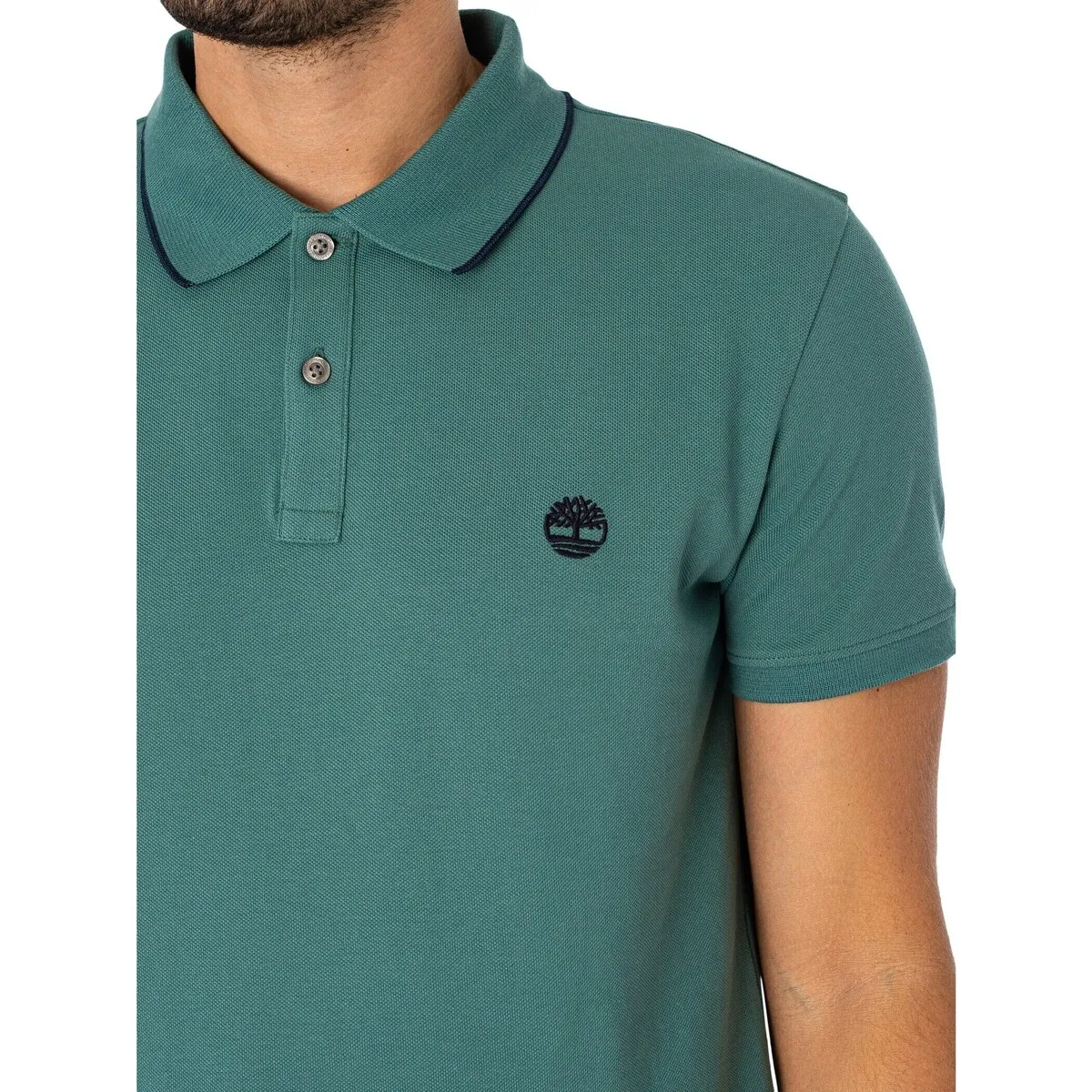 Polo Ajustado Con Cuello Estampado