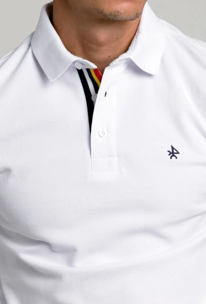 Polo clásico blanco de hombre
