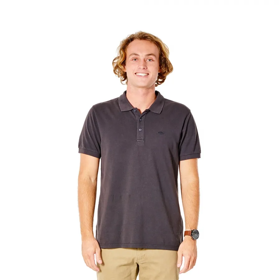 POLO HOMBRE RIP CURL MANGA CORTA ORIGINAL REFCPLP9 FADED WASHED BLACKNEGRO