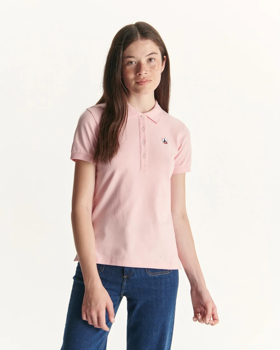 Polo manga corta Jott Mujer de algodón orgánico FRANCA FW23WPOL10 – 472 ROSA PECHE BASIC rosa melocotón