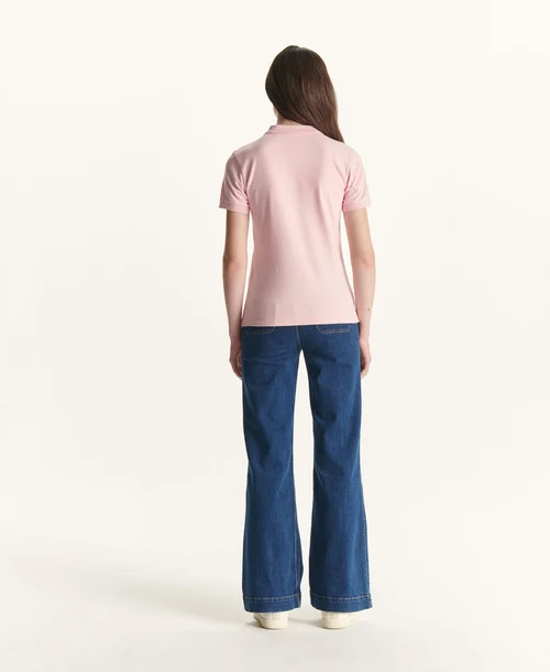 Polo manga corta Jott Mujer de algodón orgánico FRANCA FW23WPOL10 – 472 ROSA PECHE BASIC rosa melocotón