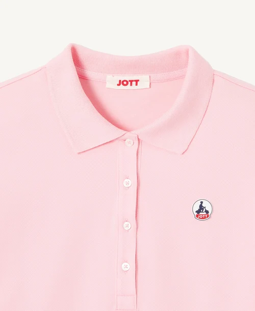 Polo manga corta Jott Mujer de algodón orgánico FRANCA FW23WPOL10 – 472 ROSA PECHE BASIC rosa melocotón