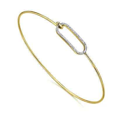 Pulsera Rigida Oro 18k Motivo Hebilla Diamantes GC039OA