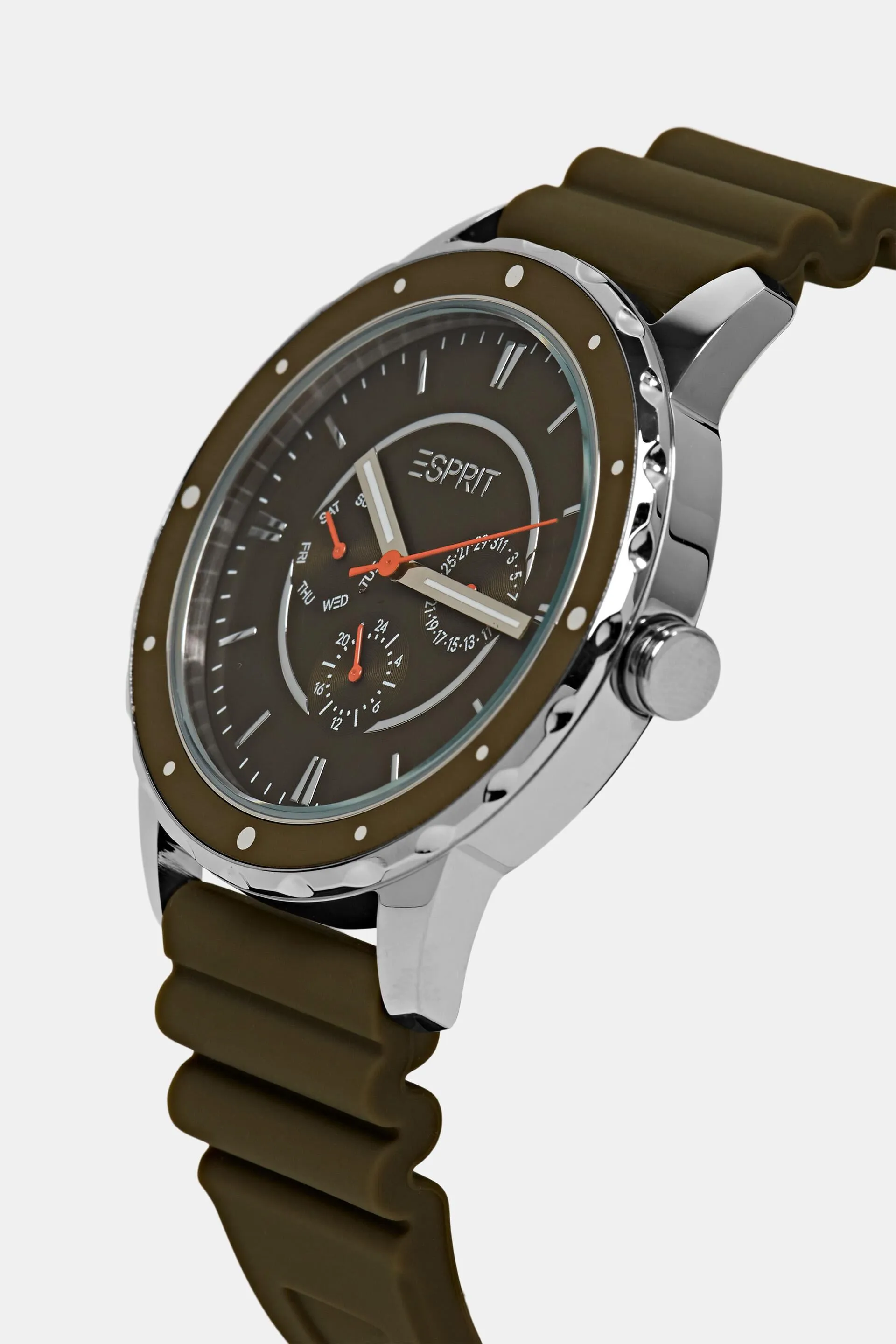 Reloj de acero inoxidable con pulsera de goma