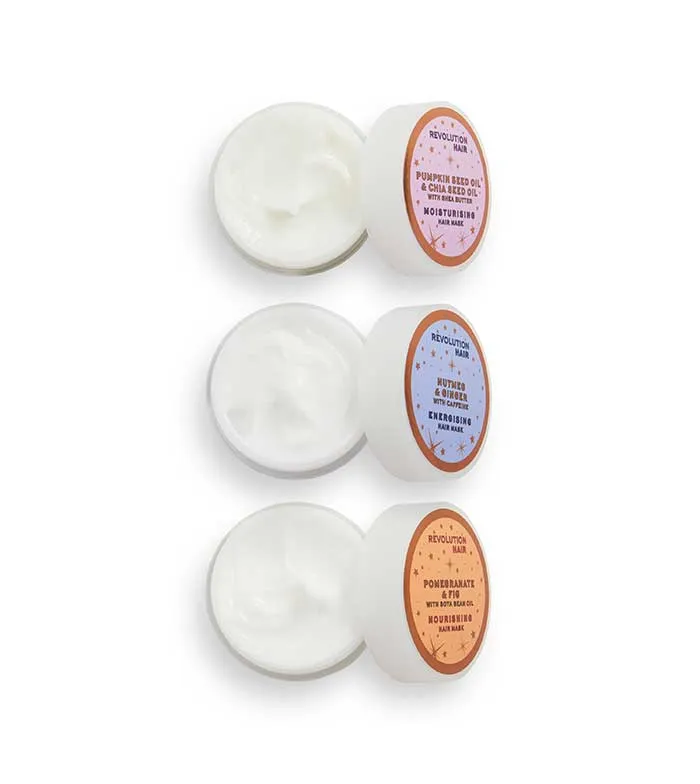 REVOLUTION HAIRCARE  SET DE TRES MASCARILLAS CAPILARES