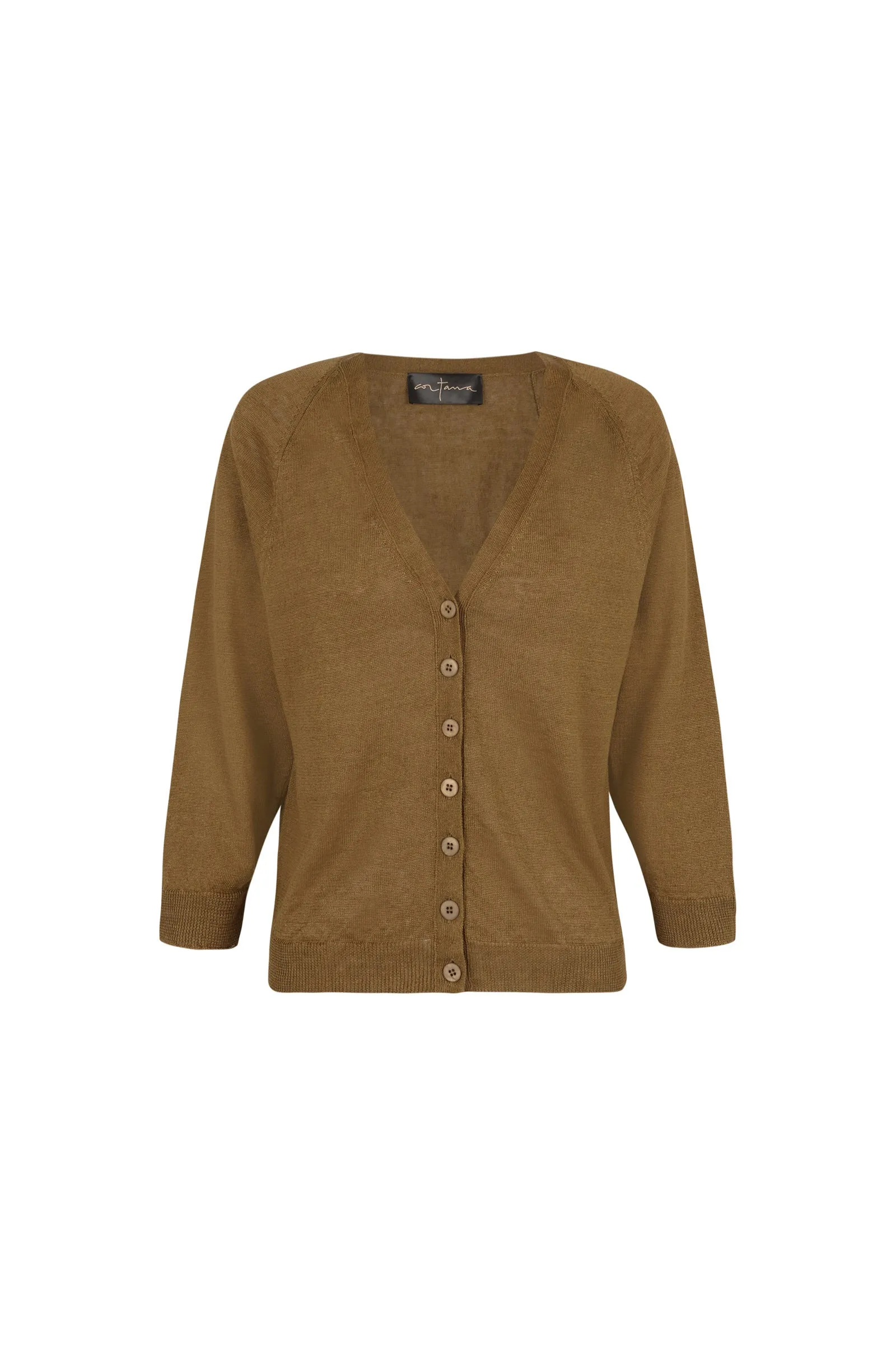 Rinen, mustard linen knit cardigan