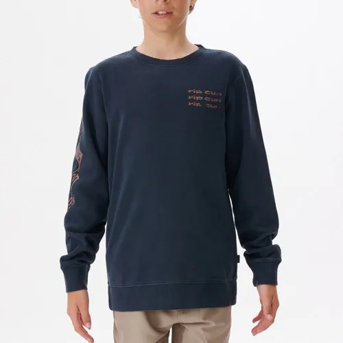 Rip Curl Cosmic Tides Logo Crew Boy Navy