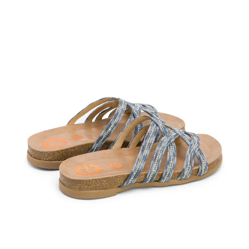 SANDALIA BIO CON PALA TEXTIL AZUL DAFNE