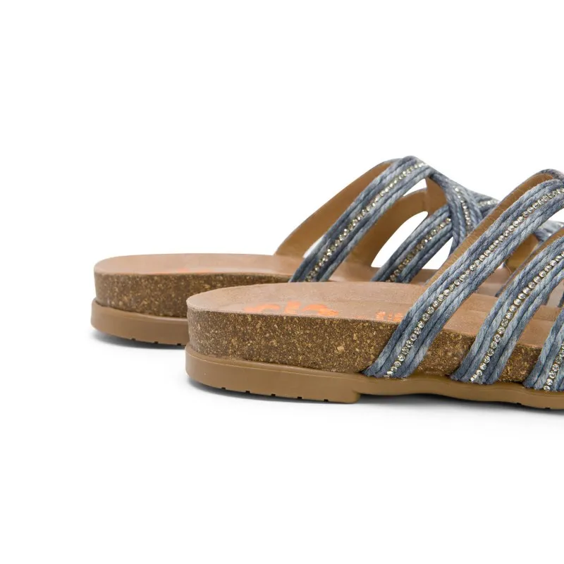 SANDALIA BIO CON PALA TEXTIL AZUL DAFNE