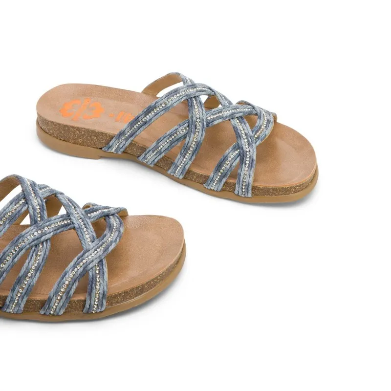 SANDALIA BIO CON PALA TEXTIL AZUL DAFNE