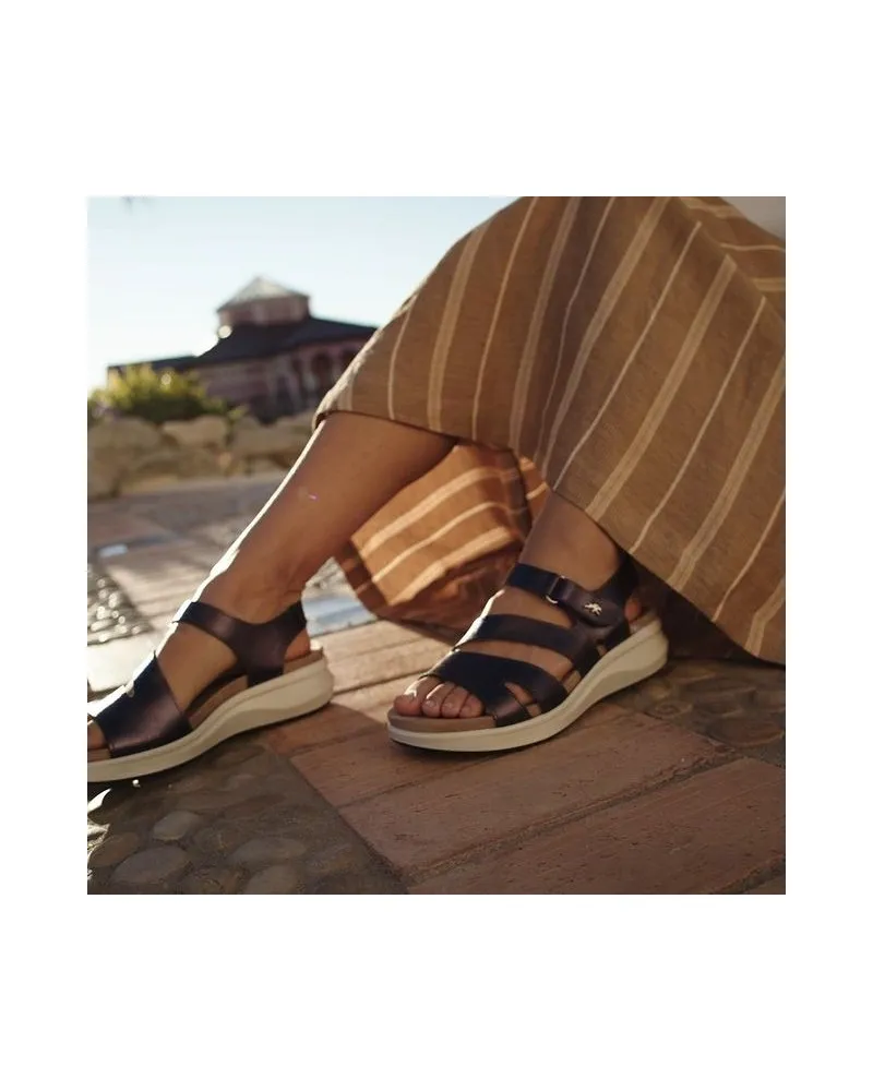Sandalia FLUCHOS YAGON F1478 Sandalia de Cuña NEGRA