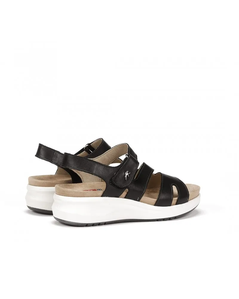 Sandalia FLUCHOS YAGON F1478 Sandalia de Cuña NEGRA