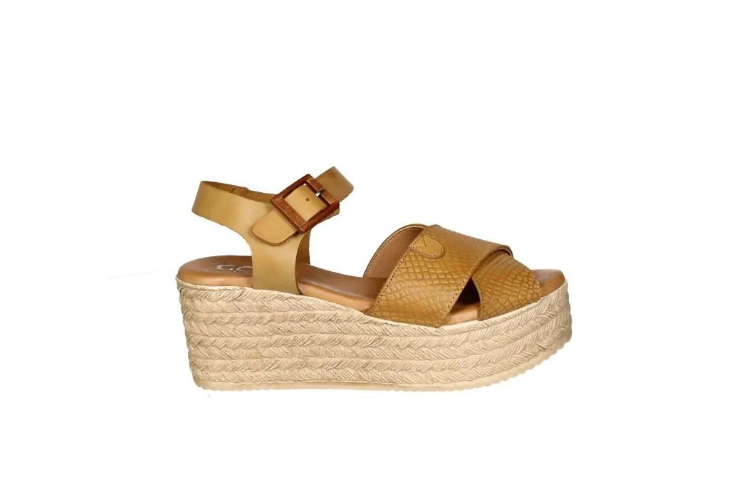 Sandalia Piel Serpi Cuero Cruzada Con Pulsera