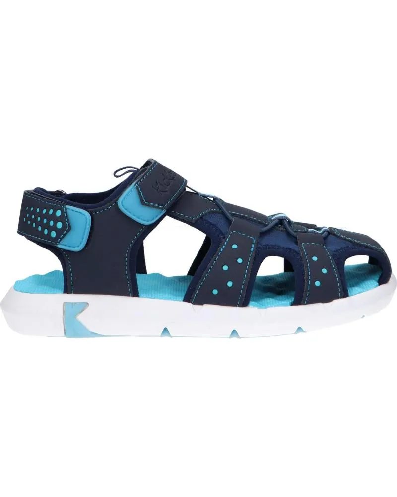 SANDALIAS DE NIñA Y NIñO KICKERS 85871030 JUMANGE NUBUCK PU 52 BLEU FONCE LAGO