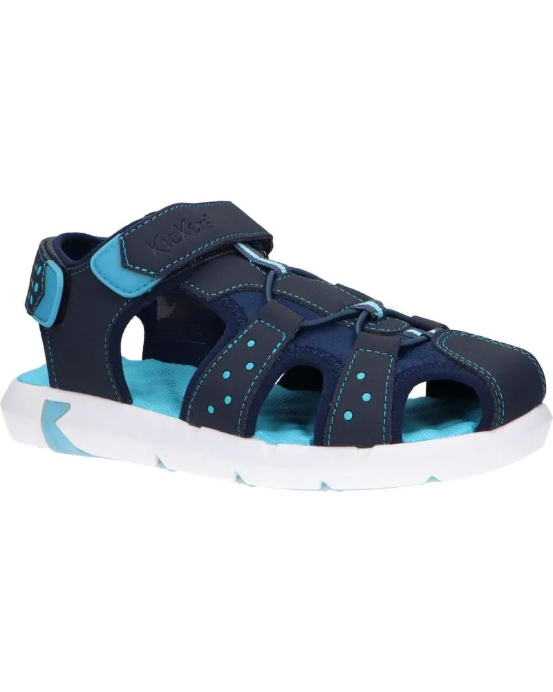 SANDALIAS DE NIñA Y NIñO KICKERS 85871030 JUMANGE NUBUCK PU 52 BLEU FONCE LAGO