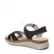 Sandalias plataformas Xti negras con cierre de velcro y suela de piel