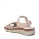 Sandalias plataformas Xti rosas con cierre de velcro y suela de piel
