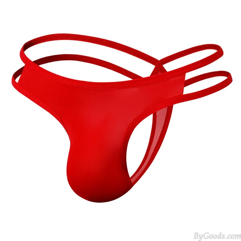 SEXY BULGE POUCH MEN'S UNDERPANTS DOUBLE BELT BRIEFS FOR MAN UNDERWEAR TBACK GSTRING THONG LINGERIE