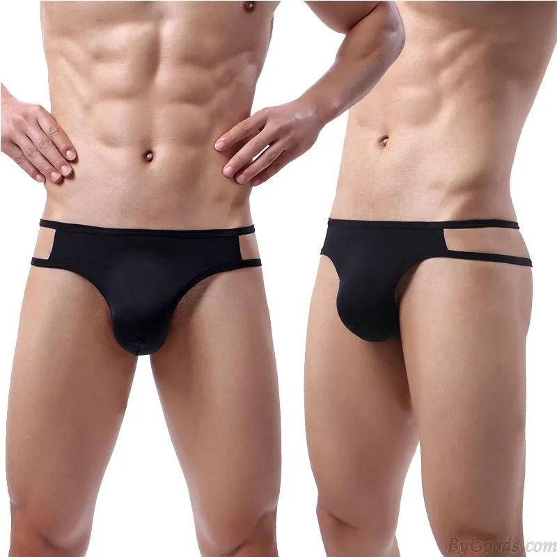 SEXY BULGE POUCH MEN'S UNDERPANTS DOUBLE BELT BRIEFS FOR MAN UNDERWEAR TBACK GSTRING THONG LINGERIE