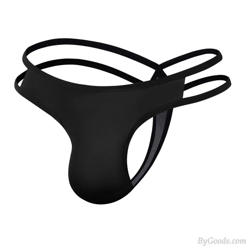 SEXY BULGE POUCH MEN'S UNDERPANTS DOUBLE BELT BRIEFS FOR MAN UNDERWEAR TBACK GSTRING THONG LINGERIE