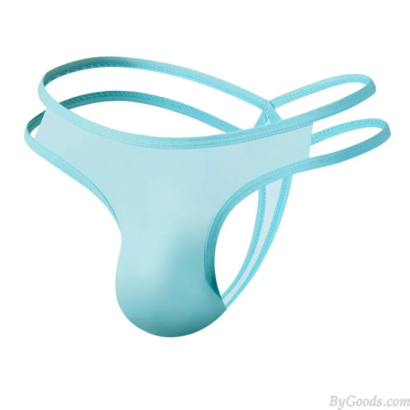 SEXY BULGE POUCH MEN'S UNDERPANTS DOUBLE BELT BRIEFS FOR MAN UNDERWEAR TBACK GSTRING THONG LINGERIE