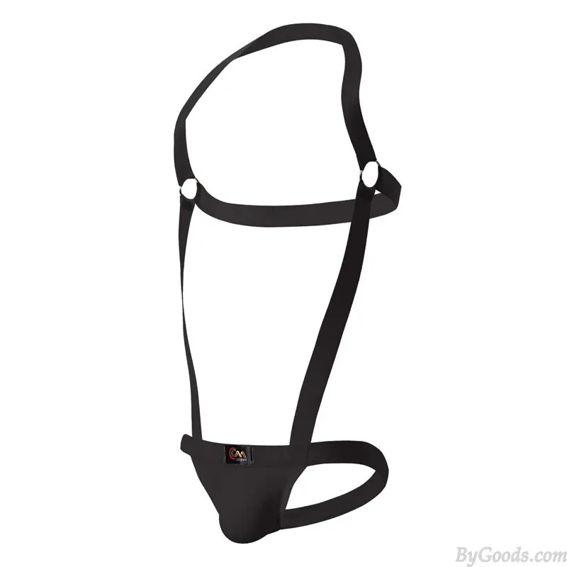 Sexy Suspender Jockstrap Sissy Briefs Leotard  Ring Halter Jumpsuits Wrestling Singlet Gay Men's Lingerie 