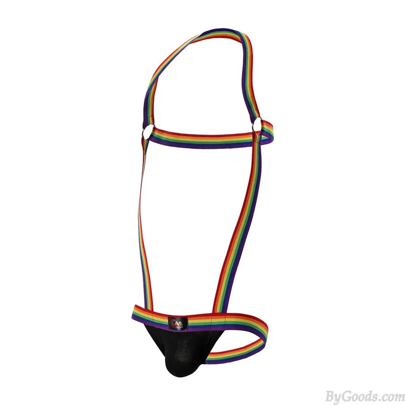 Sexy Suspender Jockstrap Sissy Briefs Leotard  Ring Halter Jumpsuits Wrestling Singlet Gay Men's Lingerie 