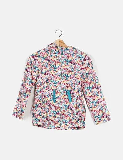 Sfera Chubasquero blanco estampado floral multicolor