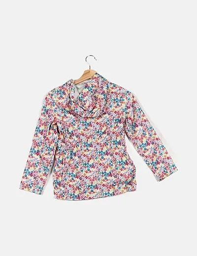 Sfera Chubasquero blanco estampado floral multicolor