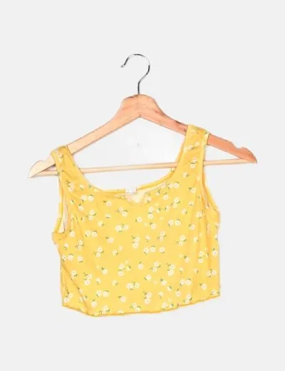 SHEIN Top amarillo estampado floral