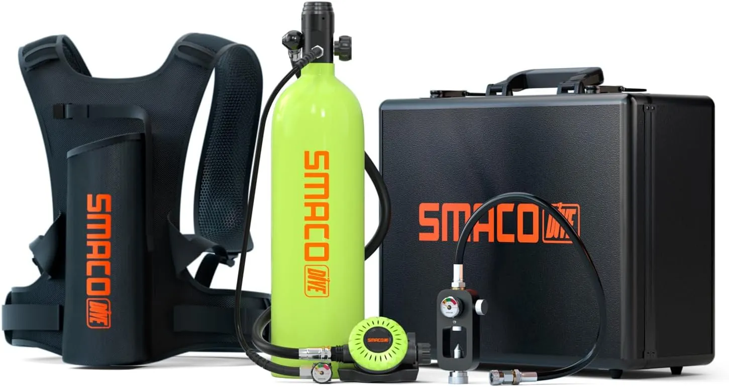 SMACO MINI BOTELLA DE BUCEO 2 LITRO PORTATIL BOMBONA DE BUCEO S700 PLUS PEQUEñAS BOTELLA SUBMARINISMO DE 2530 MINUTOS TANQUE DE
