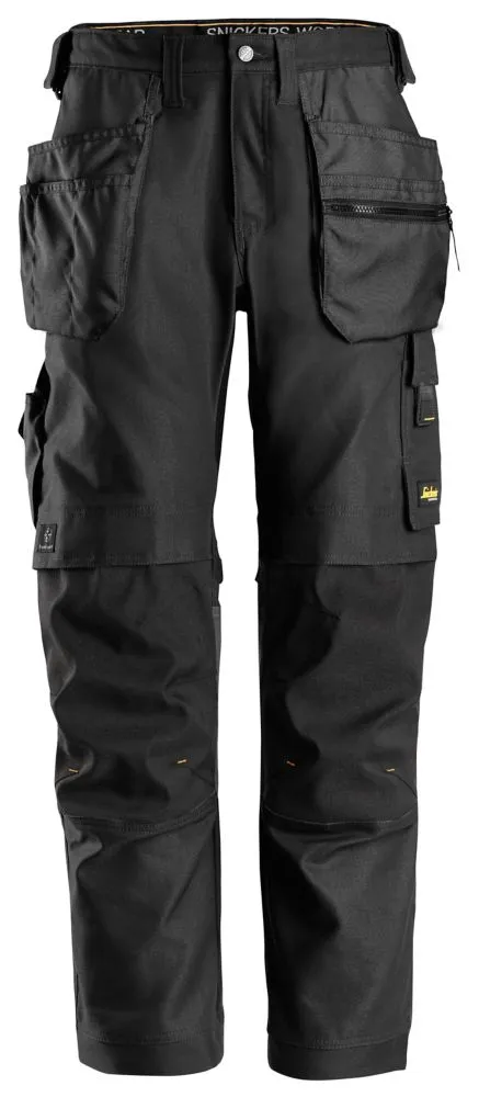 Snickers AllroundWork Canvas+, pantalón elástico, negro (cintura 31