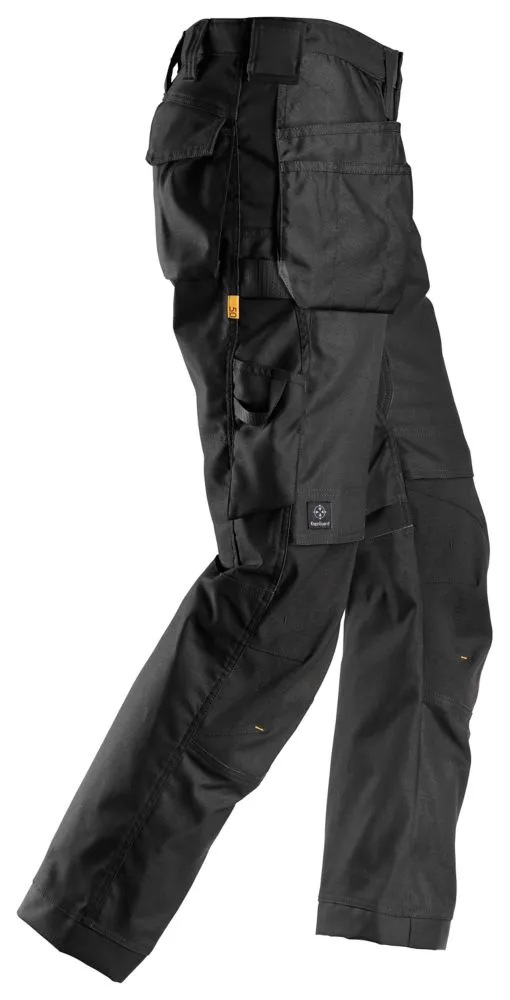 Snickers AllroundWork Canvas+, pantalón elástico, negro (cintura 31