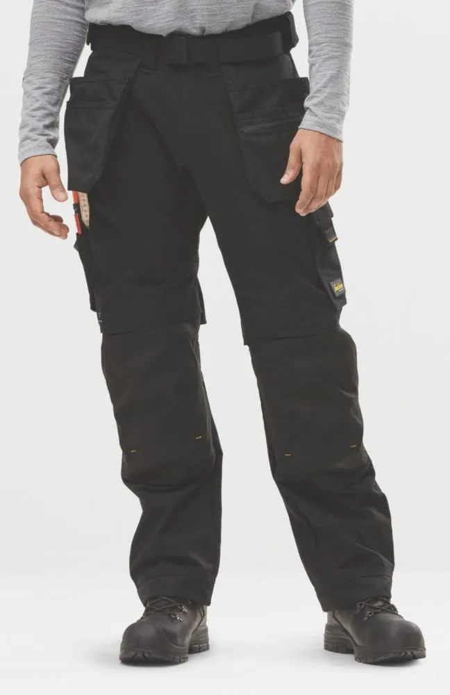 Snickers AllroundWork Canvas+, pantalón elástico, negro (cintura 31